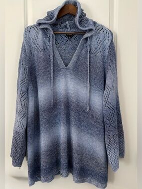 Torrid Indigo Space Dye Hooded Sweater Size 3X New Without Tags